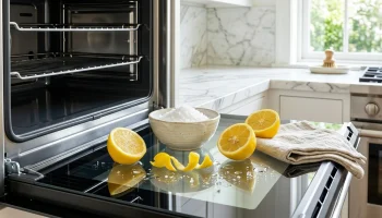 Interior de um forno limpo e sem vestígios de gordura carbonizada