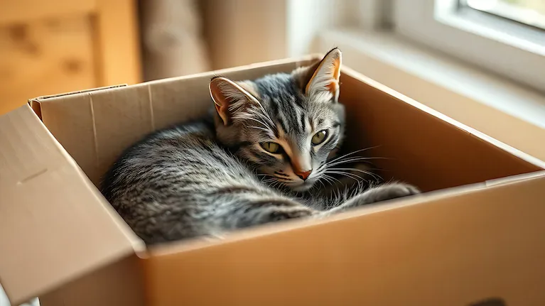 En las cajas los felinos se sienten seguros. (Foto: Adobe Stock)