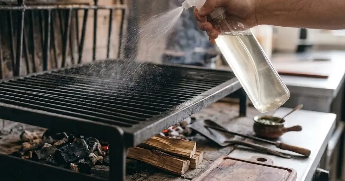 O truque barato com vinagre para limpar a grelha do churrasco sem esforço