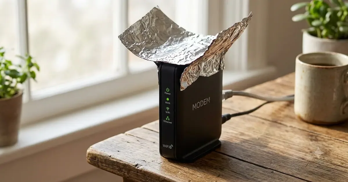 O truque do papel de alumínio: A física por trás do reforço do sinal Wi-Fi