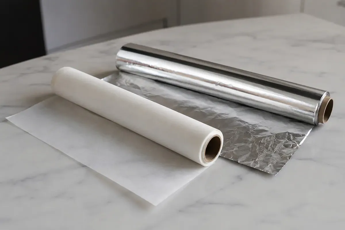 Rollos de papel manteca y papel aluminio